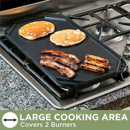 Ecolution Double Burner Reversible Griddle,Black