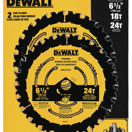 DEWALT DWA1612CMB 6-1/2-Inch 18/24-Tooth Circular 
