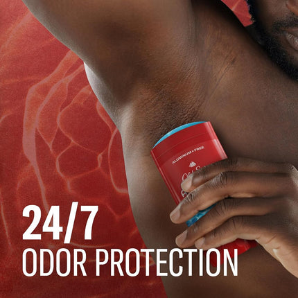 Old Spice Men's Deodorant Aluminum-Free Aqua Reef, 3.0oz Pack of 3 with Travel-Sized Swagger Body Wash, RED