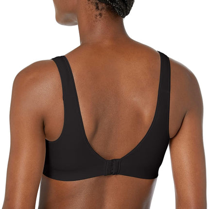 Hanes Women's Wireless Cooling, Seamless Smooth Comfort Wirefree T-Shirt Bra, Black, XXL
