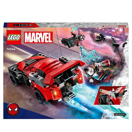 LEGO 76244 Marvel Miles Morales vs. Morbius, Spider-Man Building Toy for Boys and Girls with Race Car and Minifigures, Adventures in the Spiderverse Set
