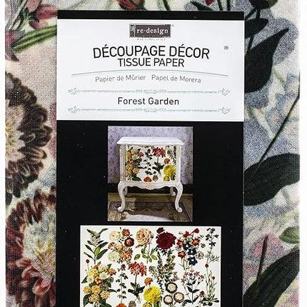 Prima Re-Design Decoupage Decor Tissue Paper 19"X30"-Forest Garden -REDTP-50766