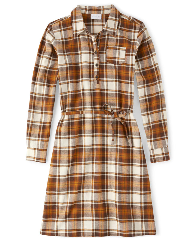 The Children's Place,Fall Plaid Long Sleeve Dress,