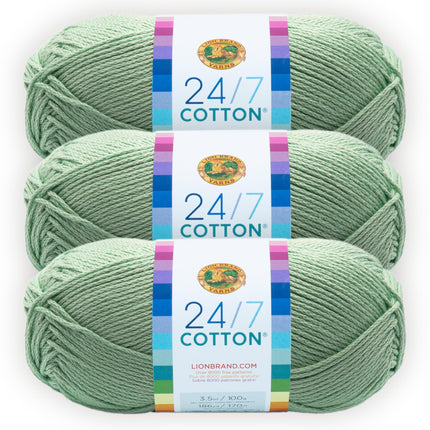 Lion Brand 24/7 Cotton Yarn, Yarn for Knitting, Cr