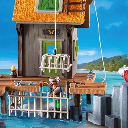PLAYMOBIL Pirates 71792 Pirate Harbour with Buccaneers Prison Pirate Figures Toy Pirates Toy for Children from 4 Years