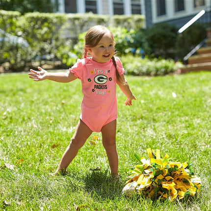 NFL Green Bay Packers Girls 20183 Pack Bodysuit, Pink, 0-3 Months