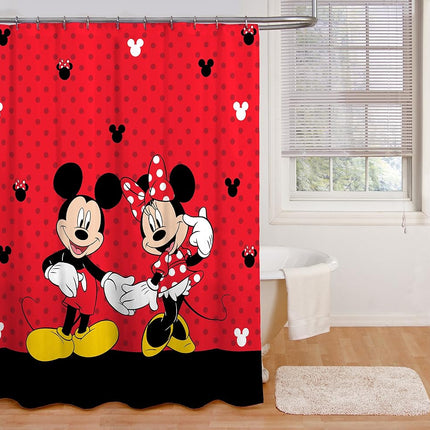 Disney Mickey Mouse and Minnie Mouse 70" x 72" Fabric Shower Curtain