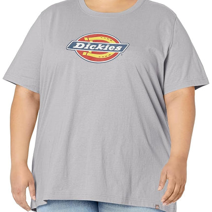 Dickies T-Shirt para mujer talla Plus, grueso con logo, gris jaspeado, 3X