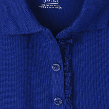 The Children's Place Girls' Uniform Ruffle Pique Polo Renew Blue S (5/6)