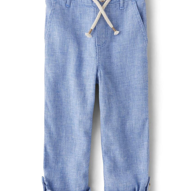 Gymboree,and Toddler Drawstring Linen Pants,Boy That's Blue,12