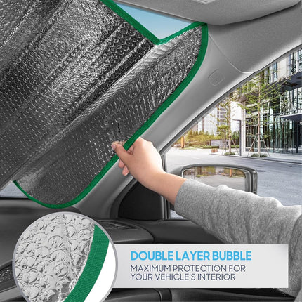 Hundred Dollar Bill Benjamin Franklin Front Windshield Sun Shade - Accordion Folding Auto Sunshade for Car Truck SUV - Blocks UV Rays Sun Visor Protector - Keeps Your Vehicle Cool - 58 x 28 Inch