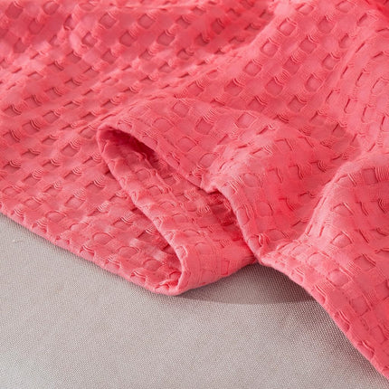 Elegant Comfort Premium 100% Cotton Waffle Blanket - Lightweight Breathable Waffle Weave Bed Blanket - Soft and Warm All Season Blanket for Couch, Sofa and Bed, Twin Size 68x88 Inches, Coral