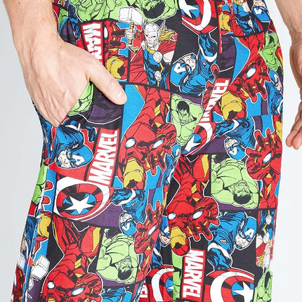 Marvel Avengers Men Teenagers Pyjama Bottoms, Comfy Nightwear Sleepwear Lounge Pants, Gifts for Him (M, Multi Avengers)