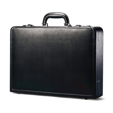 Samsonite Bonded Leather Attache 15.6, Black, 18",