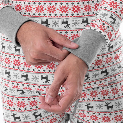 Fruit of the Loom mens Recycled Waffle Thermal Underwear Set (Top and Bottom), Fair Isle White, S