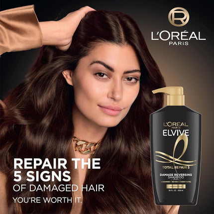 Visit the L'Oreal Paris Store L'Oreal Paris Elvive Total Repair 5 Repairing Shampoo and Conditioner for Damaged Hair Shampoo and Conditioner Set with Protein and Ceramide 1 kit