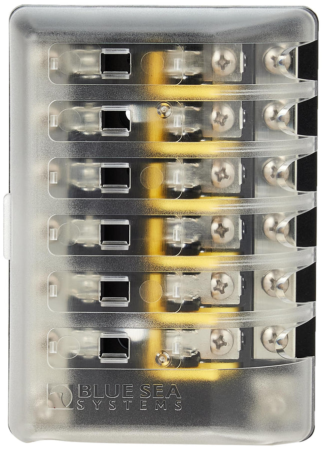 Blue Sea Systems 5015 Fuse Block AGC 6-CIR W/Ground