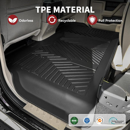 YITAMOTOR Floor Mats Compatible with Ford F150, Custom Fit Floor Liners for 2015-2020 Ford F150 Super Crew Cab with 1st Row Bench Seats, 1st & 2nd Row All Weather Protection