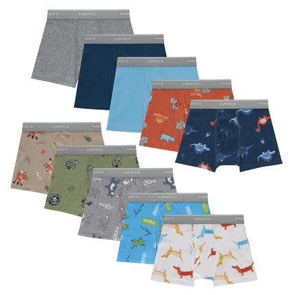 Hanes Underwear, Soft Boxer Briefs for Boys and Toddlers, Comfort Flex Waistband, Multipacks, Days of The Week, Blue, Tan, Green, 2-3T