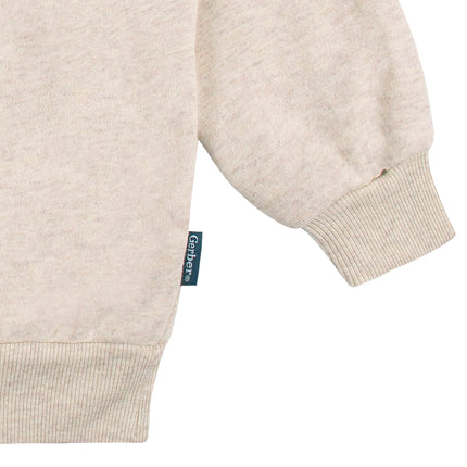 Gerber Baby Girls' Toddler 2-piece Fleece Sweatshirt and Jogger Set, Oatmeal Heather, 2T