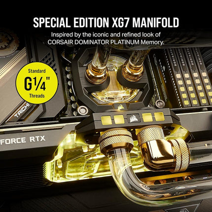 Corsair Hydro X Series XG7 RGB 4080 SUPRIM/TRIO GPU Water Block - For MSI GeForce RTX™ 4080 SUPRIM and GAMING TRIO Cards - Nickel-Plated Copper - Included Backplate & 5V ARGB Adapter Cable - Black