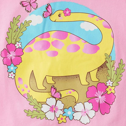 Paquete de 3 camisetas gráficas de manga corta para bebé niña de The Children's Place, jirafa/mariposa/dinosaurio, 12-18 meses