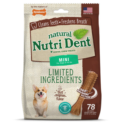 Nylabone Nutri Dent Dog Dental Treats - Natural Do