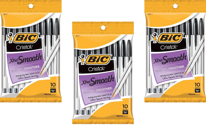 Bic Cristal Stic Medium Ball Pen, Black 10 ea ( Pa