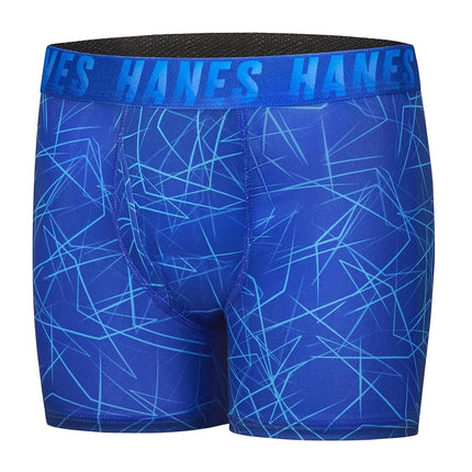 Hanes Big Moves Breathable Underwear, Performance Stretch Boxer Briefs for Boys, Moisture-Wicking, 6-Pk, Blue/Black/Red/Lime Print, Blue/Black/Red/Lime Print, Large