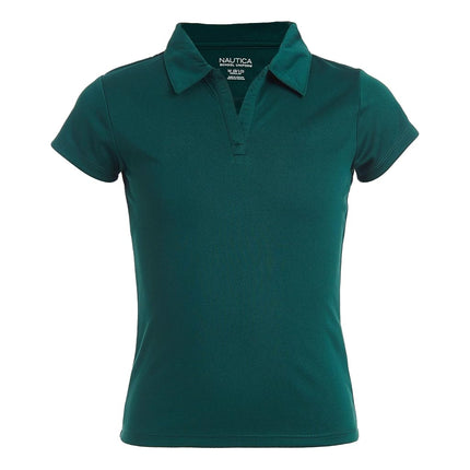 Nautica Girls' Short Sleeve Performance Polo, Fore