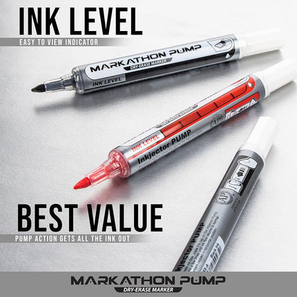 Pentel Markathon Pump Dry Erase Marker, Chisel Tip, Blue Ink, 12 Pack (MWL6SX-C)