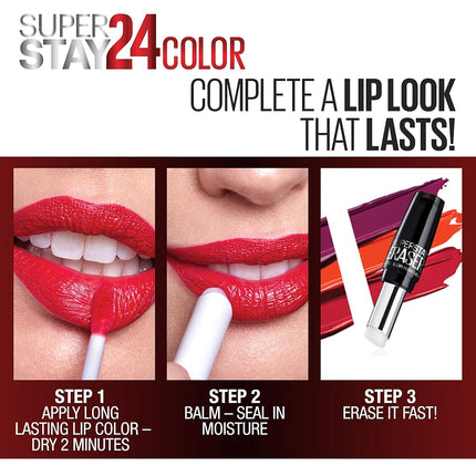 Maybelline New York Superstay 24, 2-Step Lipcolor, Keep Up The Flame 025, (Pack of 1)