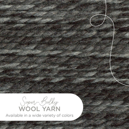 Lion Brand Yarn Wool-Ease Thick and Quick Yarn, Acrylic, Licorice, 21.59x9.525x9.525 cm
