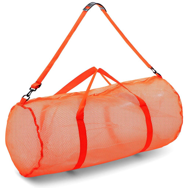 Champion Sports Mesh Duffle Bag with Zipper and Adjustable Shoulder Strap - Multipurpose 15” x 36” Gym Bag for Equipment, Sports Gear, Laundry - Breathable Mesh Scuba and Travel Bag in Multiple Colors