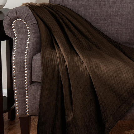 Superior 100% Cotton Thermal Blanket, Soft and Breathable Cotton for All Seasons, Bed Blanket and Oversized Throw Blanket with Luxurious Diamond Weave - Full/Queen Size, Chocolate
