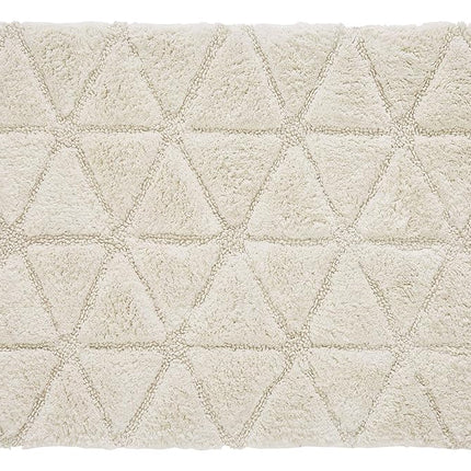 Refinery29 | Jagger Collection | Luxury Diamond Chenille Bath Rug, Non-Slip, Absorbent Plush Bath Mat for Tub, Shower and Bathroom, Machine Washable Cotton (21"X 34", White)