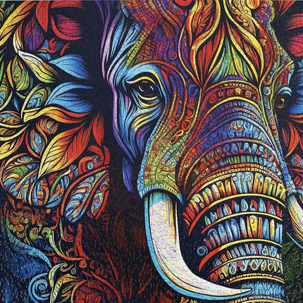 Springbok Elephant Mandala 1000 Piece Jigsaw Puzzle for Adults - Unique Cut Pieces - Made in USA