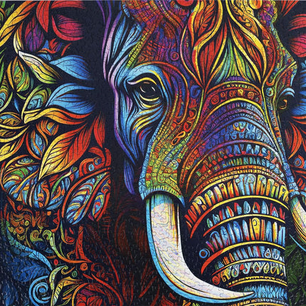 Springbok Elephant Mandala 1000 Piece Jigsaw Puzzle for Adults - Unique Cut Pieces - Made in USA