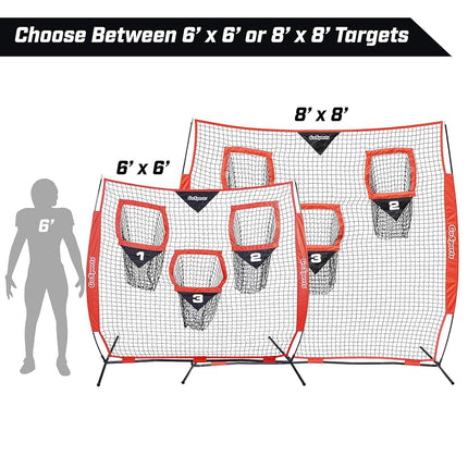 GoSports 8 x 8 ft Football Throwing Net - Red