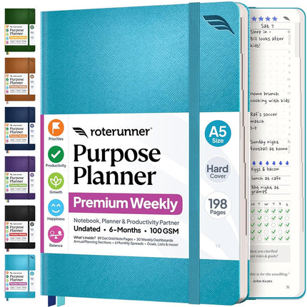 Purpose Planner Notebook A5 5.8”x8.3” Undated Dail