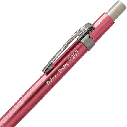 Pentel Sharp Mechanical Pencil (0.7mm) Metallic Rose Pink Barrel, Box of 12 Pencils (P207MP1)