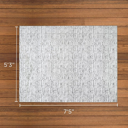 Wyatt & Ash Dream Mink Washable Rug Strata Texture Biege/Cream Abstract 5'3" x 7'5" Area Rug