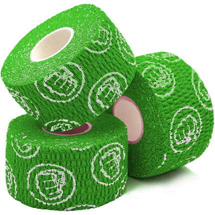 WOD Nation Weightlifting Hook Grip Athletic Tape, Flexible Fabric Thumb & Finger Tape - Easy-Tear, Sweat-Proof, Durable Strips for Powerlifting & Gym, 3-Pack (23 ft Rolls) - Green