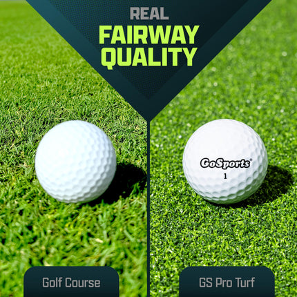 GoSports Alfombra de golf para golpear - PRO 5 x 3 pies - Alfombra de entrenamiento de césped artificial de 5 mm para práctica de swing en interiores/exteriores, incluye 3 tees de goma