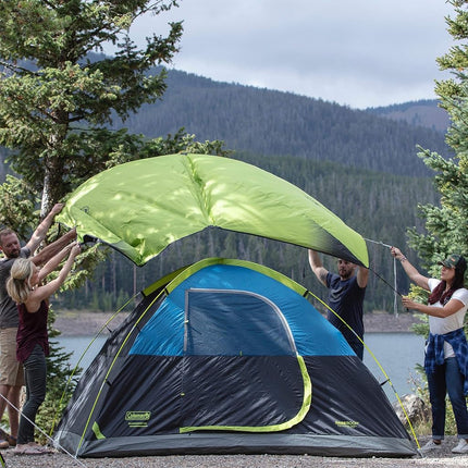 Tienda Coleman Sundome Dark Room, 4/6 personas, bloquea el 90 % de la luz solar, resistente a la intemperie con doble techo y fácil instalación en minutos
