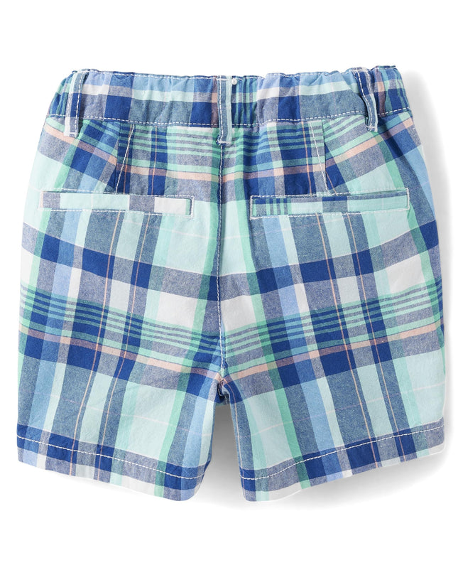 Shorts chino à motifs The Children's Place pour garçons et tout-petits, motif carreaux marine voile, 4T