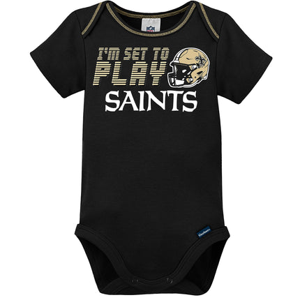 Gerber Unisex Bebé Bebés Niños NFL Paquete de 3 Body de Manga Corta, Color del Equipo, 0-3 Meses