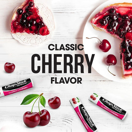 Chapstick 3 Pack, Cherry: Chapstick Classic (3 Sticks) Cherry Flavor Skin Protectant Flavored Lip Balm Tube, 0.15 Ounce Each