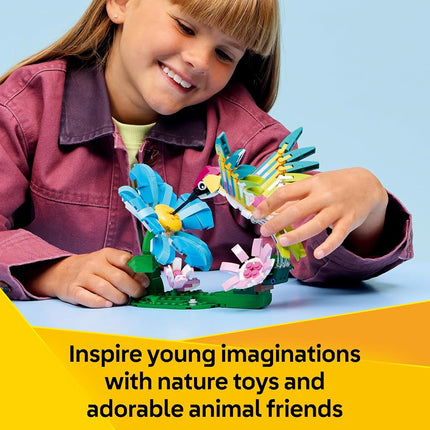 LEGO® Creator 3 in 1 Wild Animals: Colourful Hummingbird 31384 Nature Decor - Building Set with 3 Options, Hummingbird, Butterfly or Fish - Animal Figures for Kids Aged 8+ - Toy for Girls and Boys