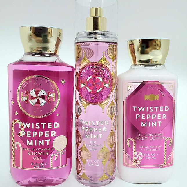 Bath Body rks Twisted Peppermint Mist Shower Gel And Lotion